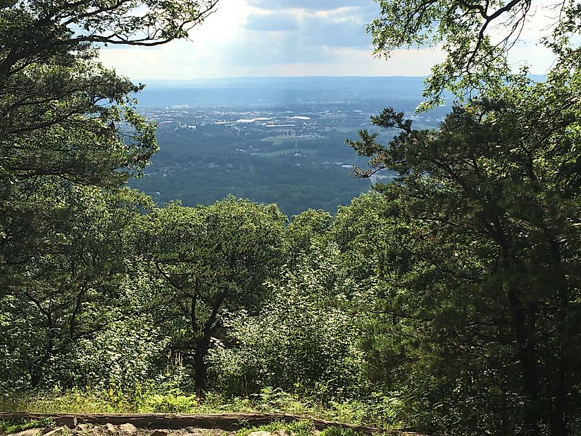 Penn State campus seen from the Mike Lynch Overlook on Mount Nittany