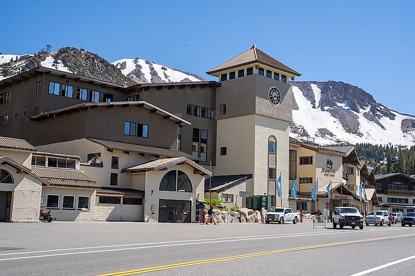 Exterior view of the Main Lodge at Mammoth Mountain Ski Area