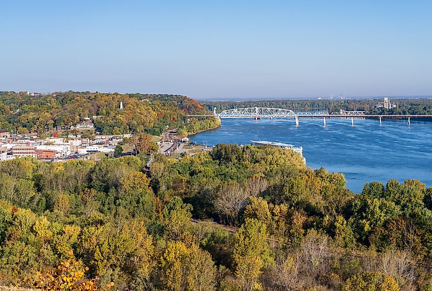 View of the Mississippi River in Missouri near Hannibal.