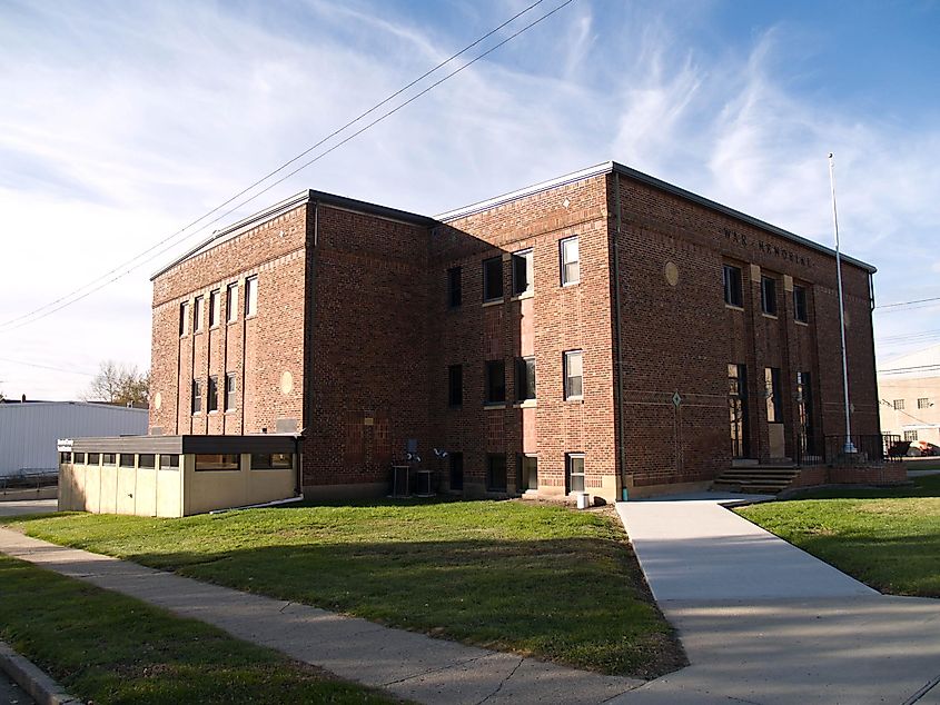 The Mountrail County War Memorial Auditorium in Stanley, North Dakota.