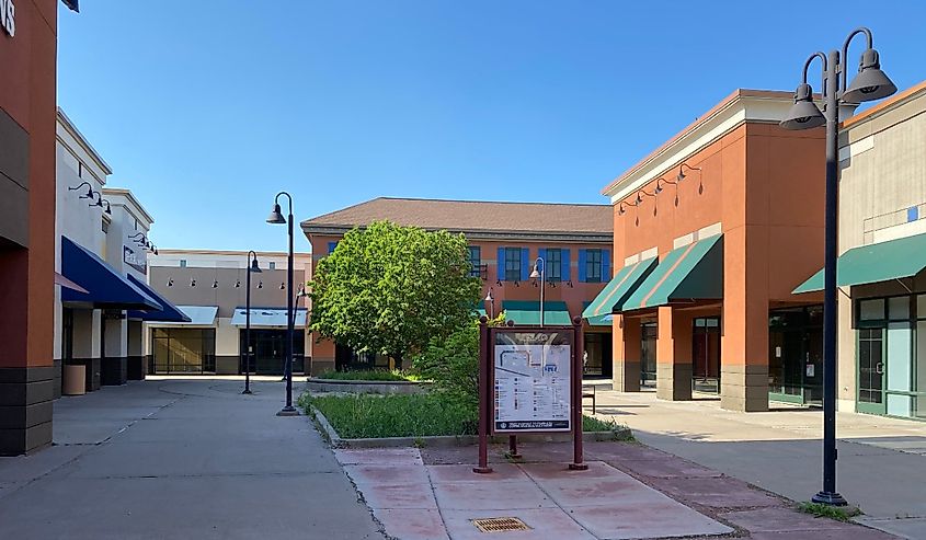 Promenade area of the Albertville Premium Outlets mall