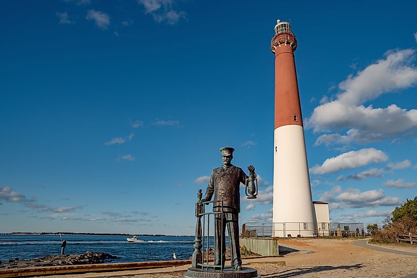 Barnegat Lighthouse in Barnegat Lighthouse State Park , Ocean County, New Jersey