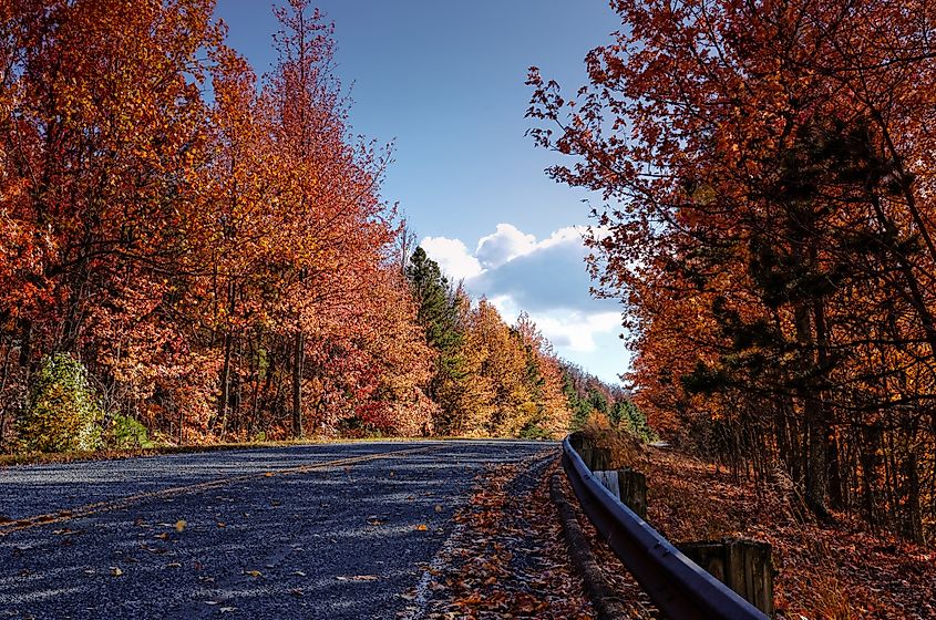 Talimena Scenic Byway near Mena in Arkansas.