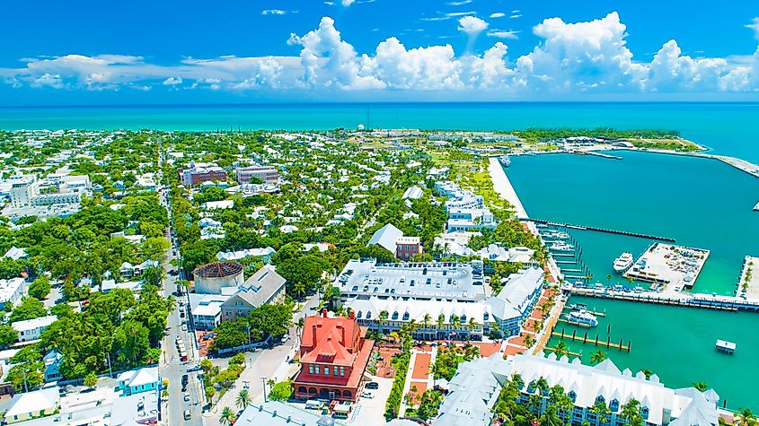  Aerial view of Key West, Florida. 