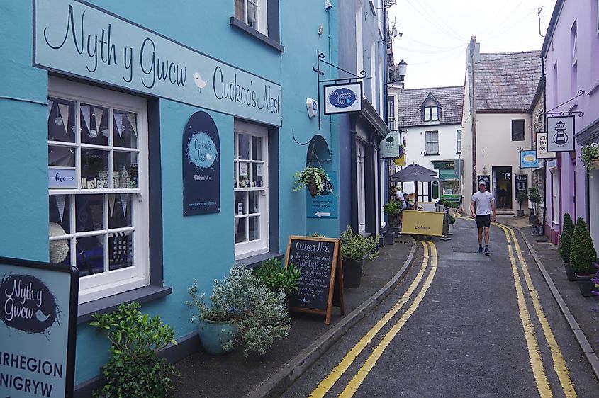 Market Street in Llandeilo, Wales.
