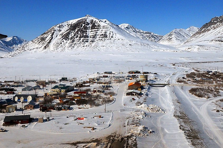 Aerial view of Anaktuvuk Pass.