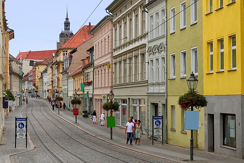 Shopping area in Brandenburg, Germany.