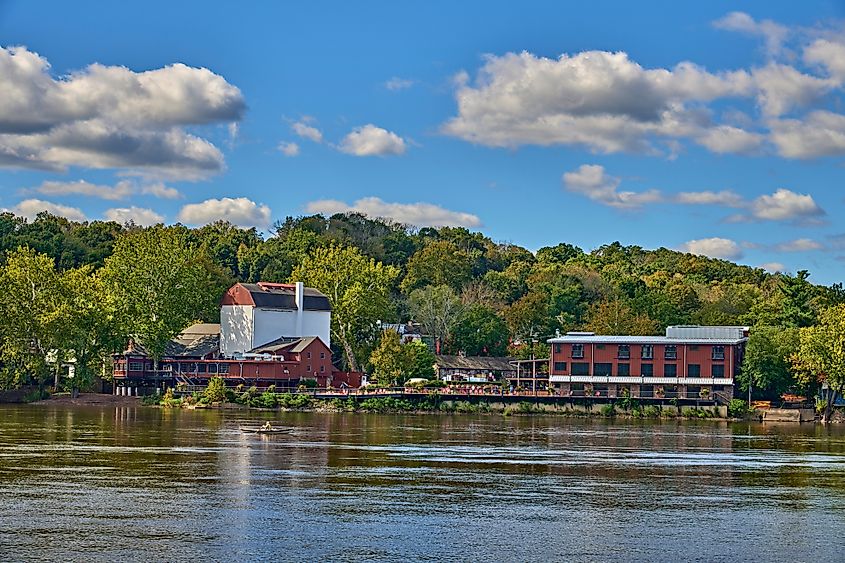 Looking towards Bucks County Playhouse in Pennsylvania.