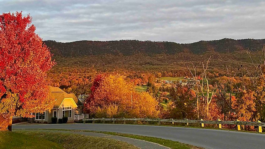 The sunsetting over my digs at Massanutten Resort Photo by Bryan Dearsley