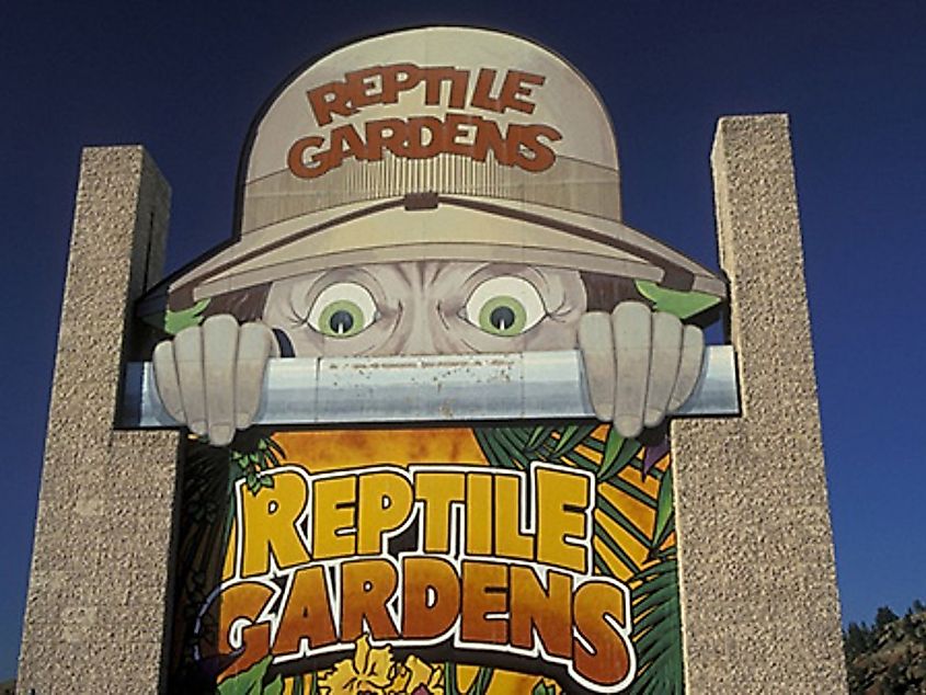 South Dakota black hills Reptile Garden sign