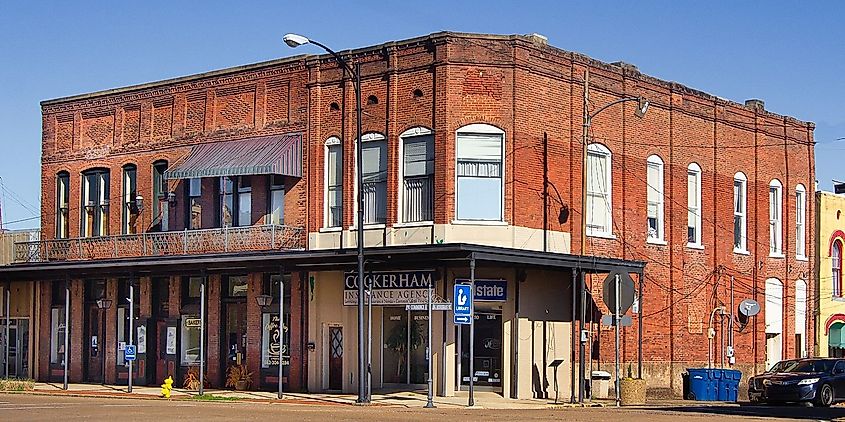 Downtown Aberdeen, Mississippi.