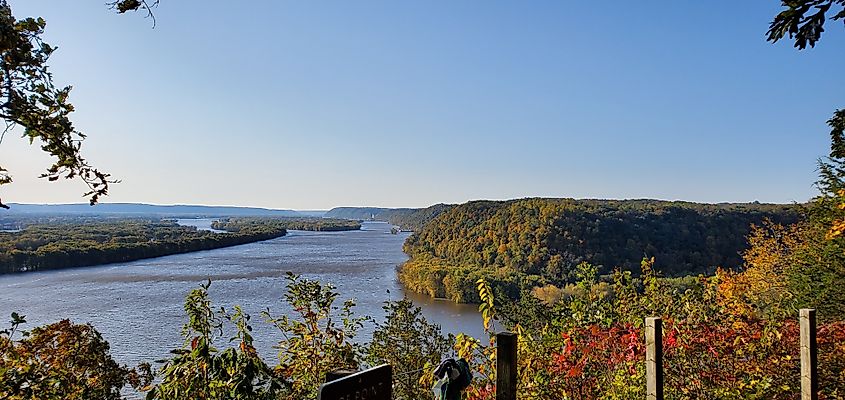 Stunning view of fall colors in Mcgregor, Iowa