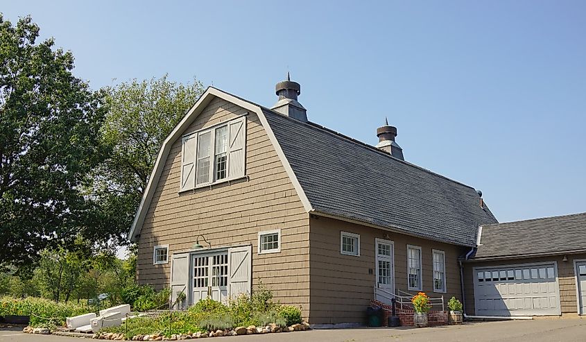 A view of the reconstructed Barn at Queens County Farm Museum in Floral Park, New York.