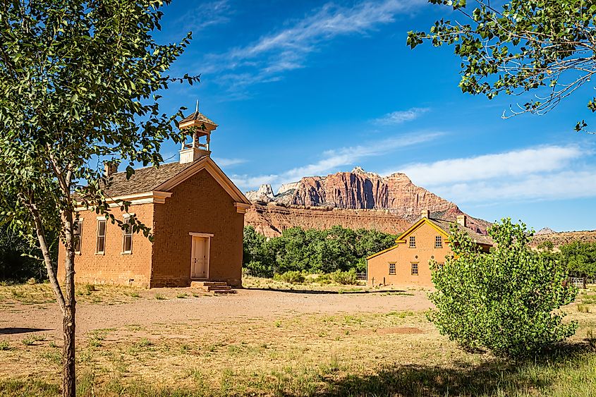 Abandoned buildings at the Grafton Ghost Town in Utah.