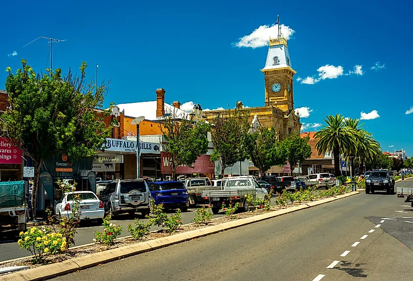 Street view in Warwick, Queensland, Australia.