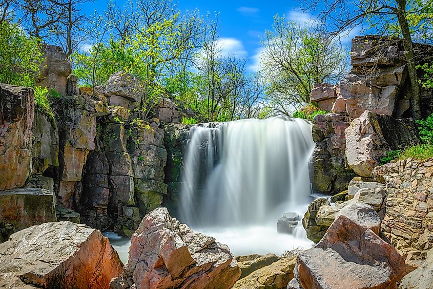 Winnewissa Falls at Pipestone National Monument in Minnesota.