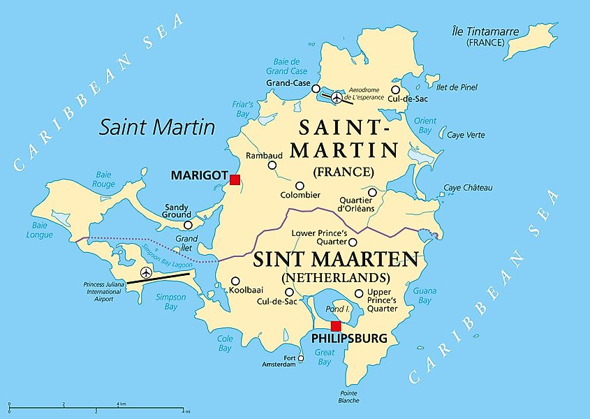 Saint Martin Island Map 
