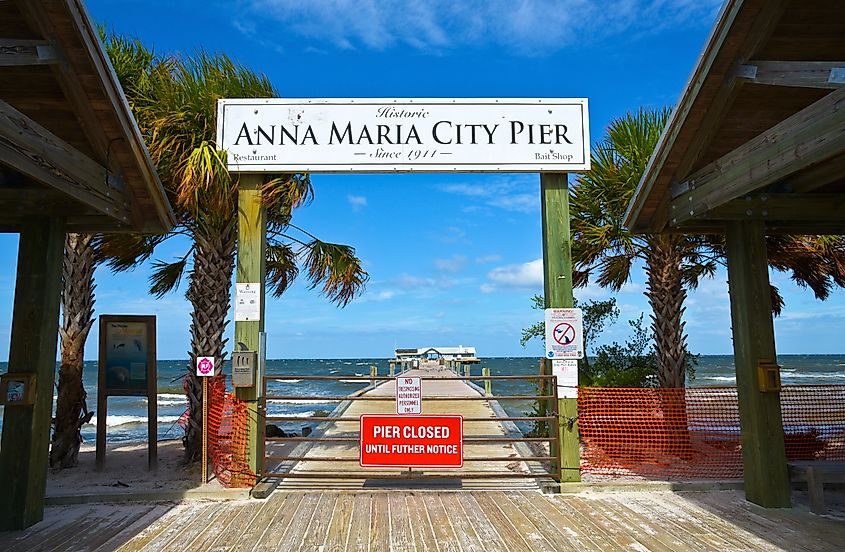 The city pier in Anna Maria, Florida
