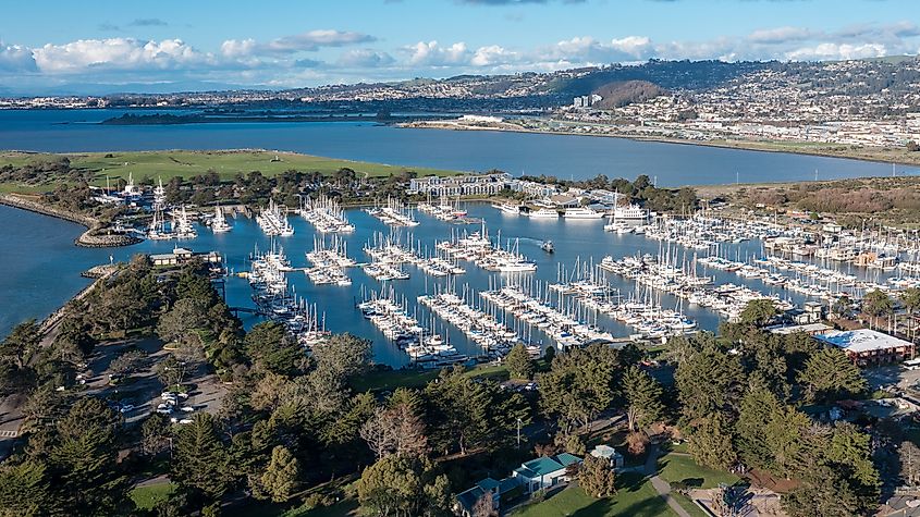 Aerial view of the Berkeley marina.