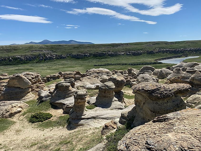 Landscape of Writing-On-Stone Provincial Park in Alberta, Canada