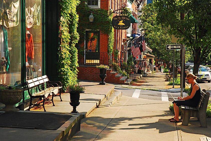 Beautiful pavement in downtown Cold Spring, New York.