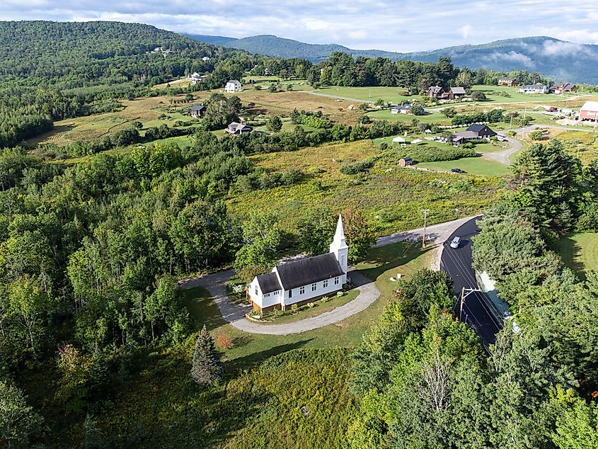 Aerial view of Sugar Hill, New Hampshire.