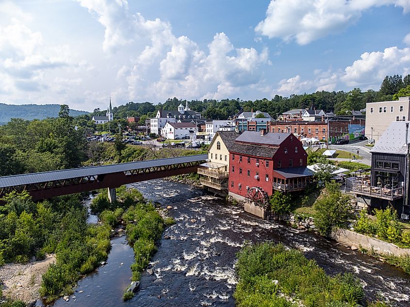 The Ammonoosuc River running through Littleton, New Hampshire