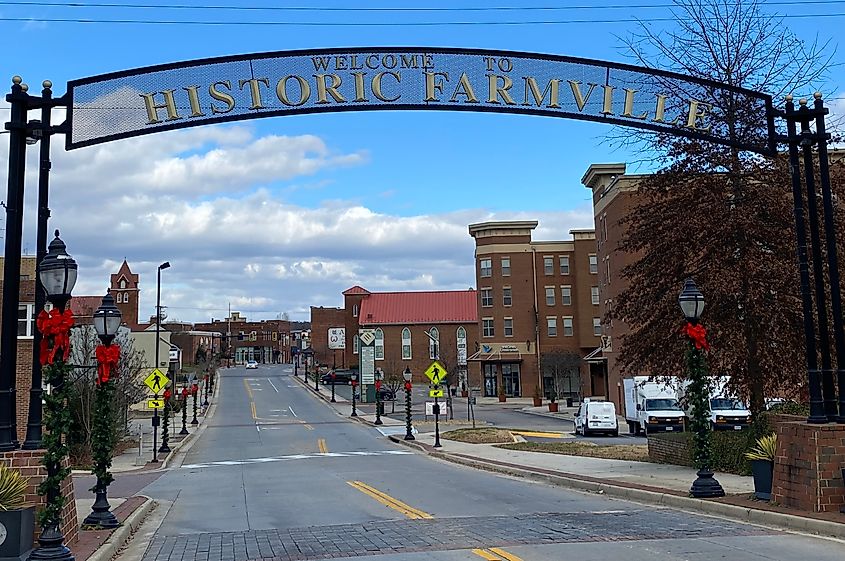 Historic town of Farmville in Virginia.