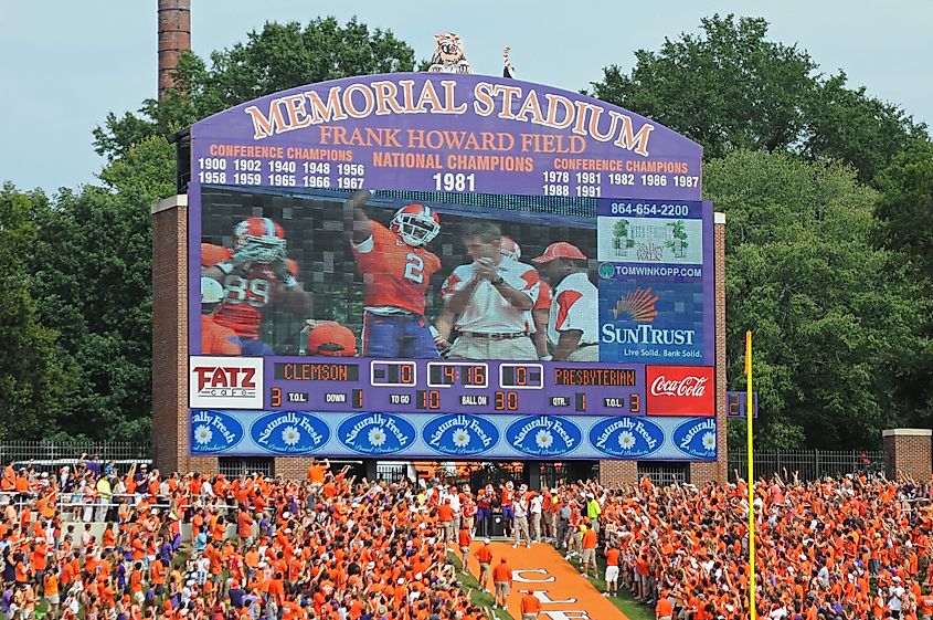 The Memorial Stadium in Clemson, South Carolina.