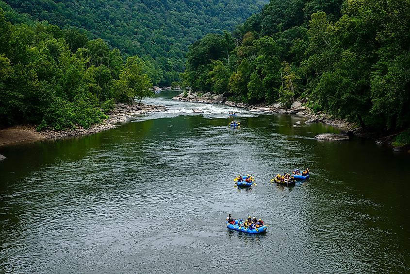 Whitewater rafting down the river, New River Gorge National Park and Preserve