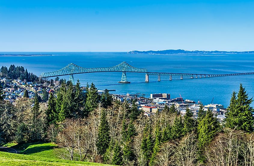 The Astoria-Megler Bridge across the lower Columbia River