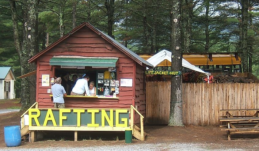 White water rafting company, Adirondacks New York, Lake Luzerne, New York.