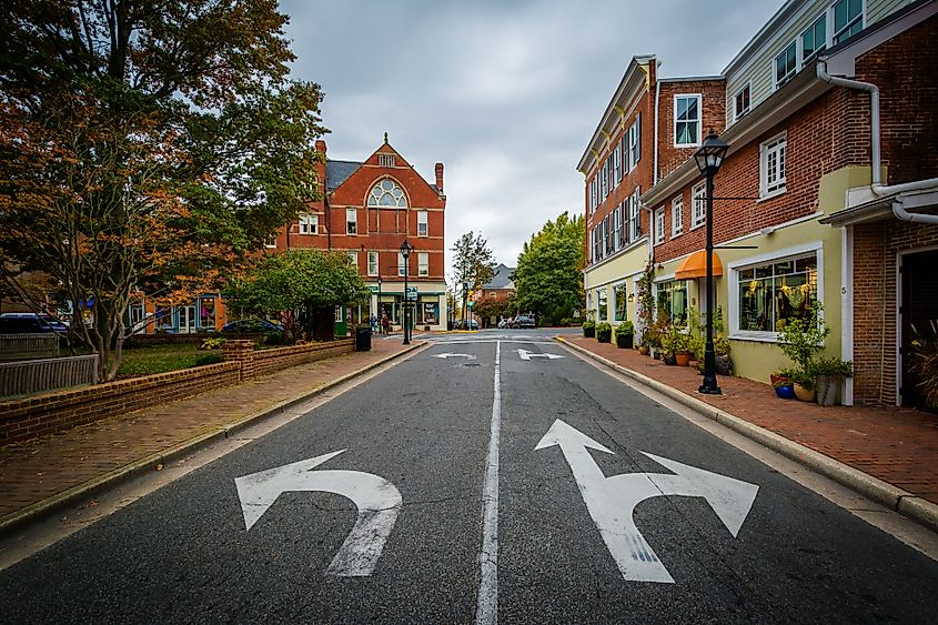 The intersection of Dover and Washington Streets, in Easton, Mar