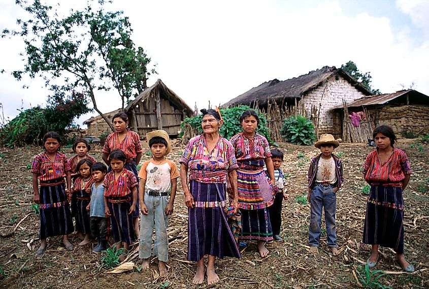 A Cakchiquel family in Patzutzun, Guatemala, 1993. Image Credit John Isaac via Wikimedia.