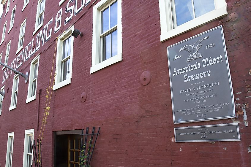 Exterior of the Yuengling Brewery in Pottsville, PA