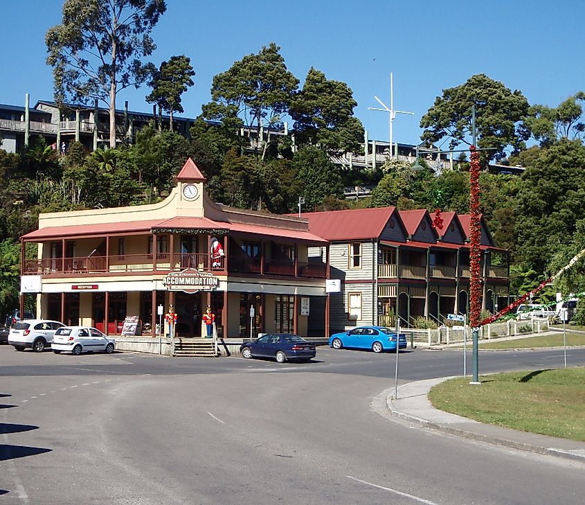 A view of part of the main street of Strahan, Tasmania