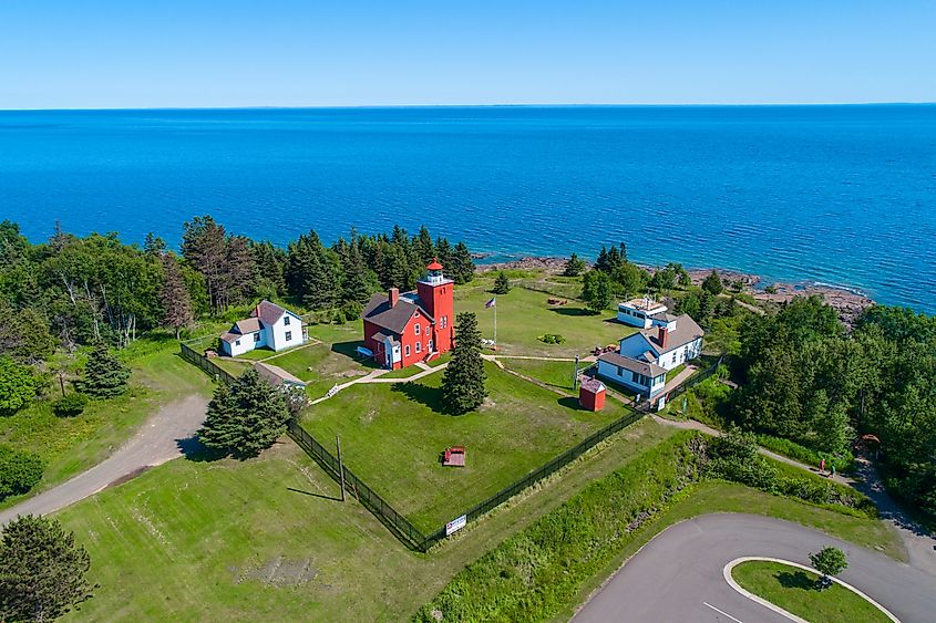 Aerial view of the Two Harbors Light Station