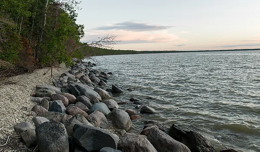 Lake Winnipeg shoreline in Hecla-Grindstone Provincial Park, Manitoba