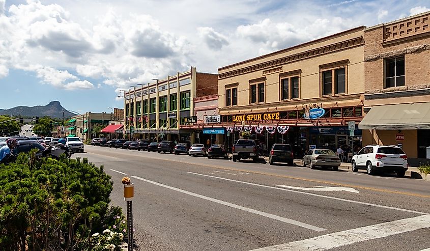 Gurley Street facing the Lone Spur Cafe in Prescott, Arizona.