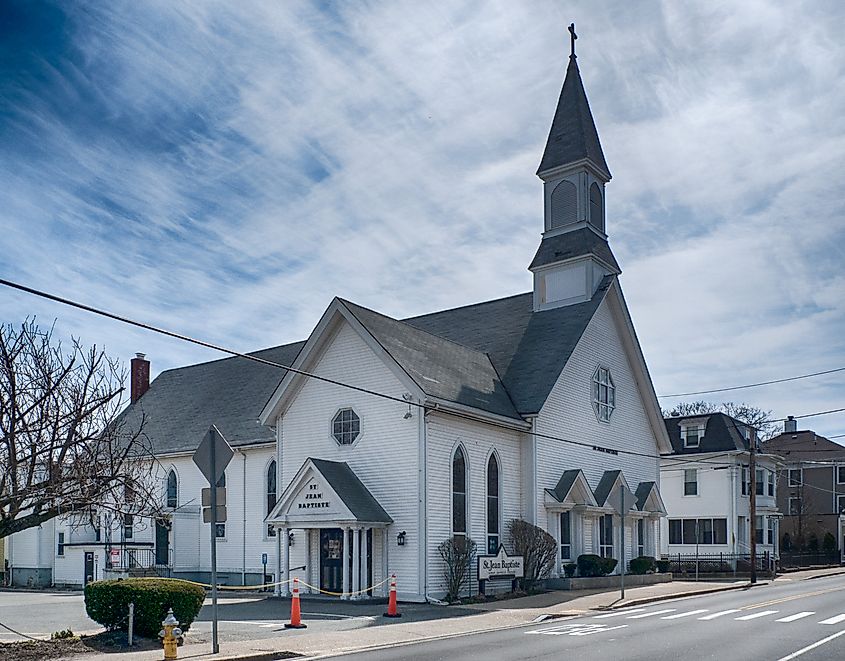 St. Jean Baptiste Church at 324 Main Street, Warren, Rhode Island