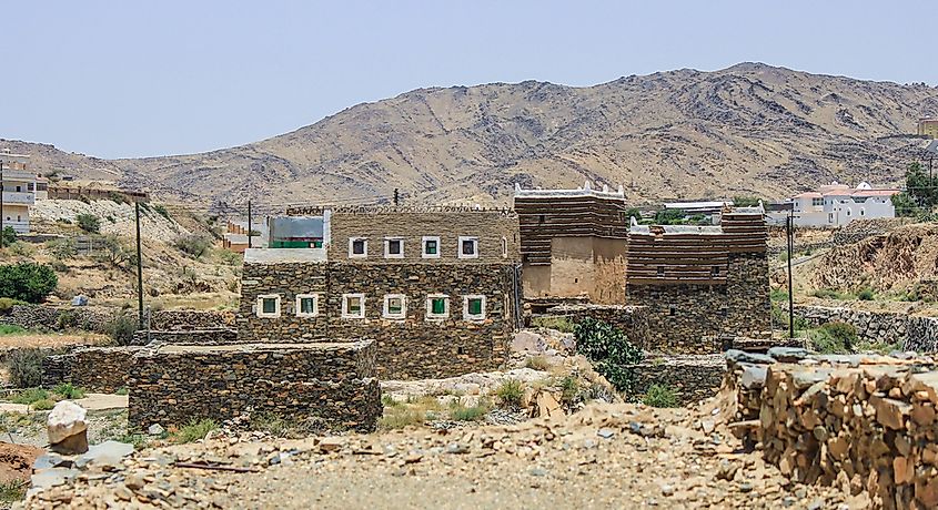 The border region between Saudi Arabia and Yemen.