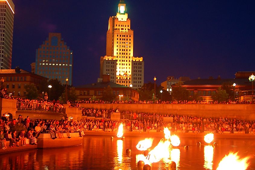 WaterFire event in Providence, Rhode Island.