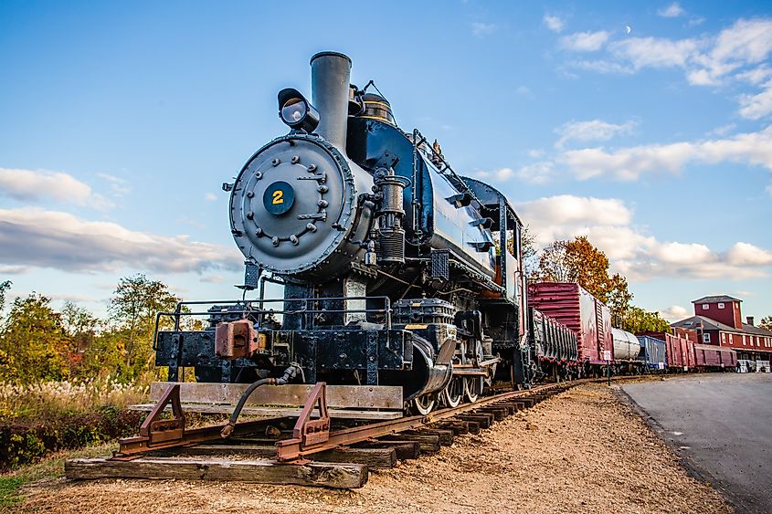 Antique train at Essex Train Station in Essex Connecticut