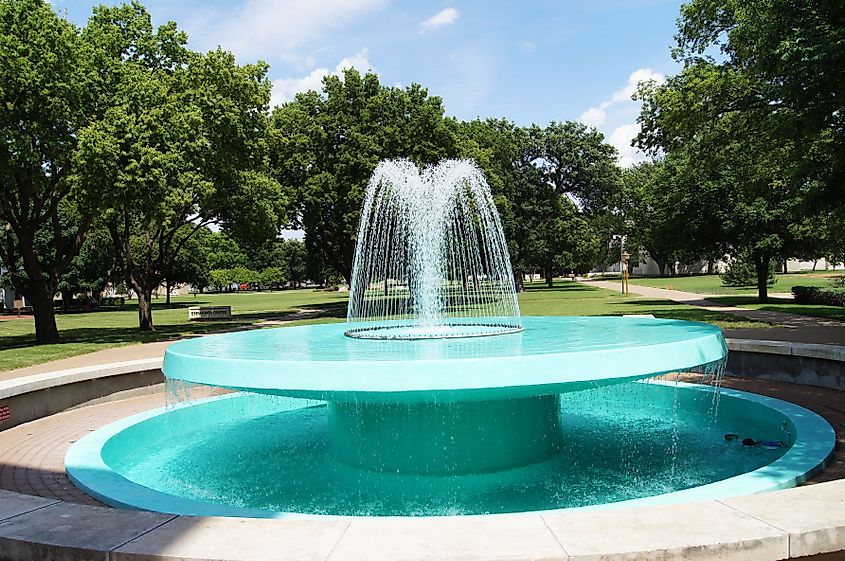 Eisenhower Fountain in Abilene, Kansas. 