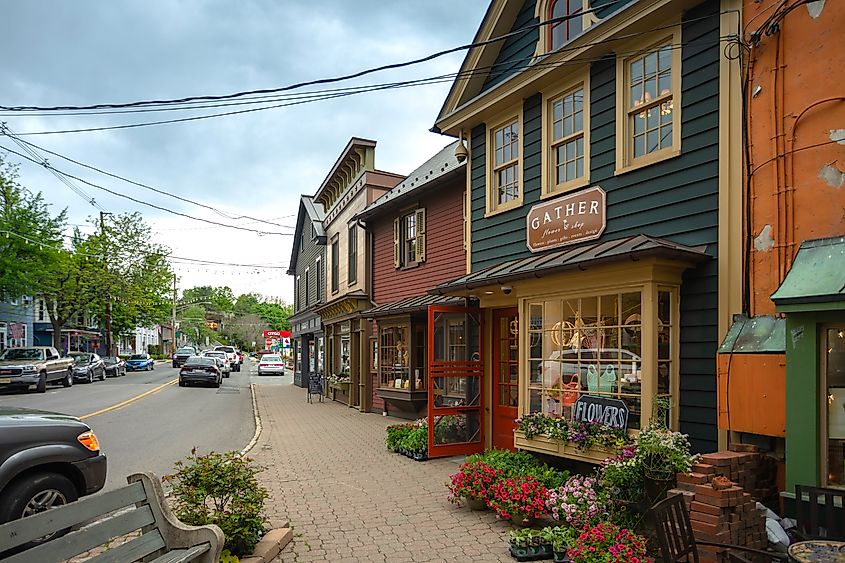 The beautiful downtown area of Frenchtown, New Jersey