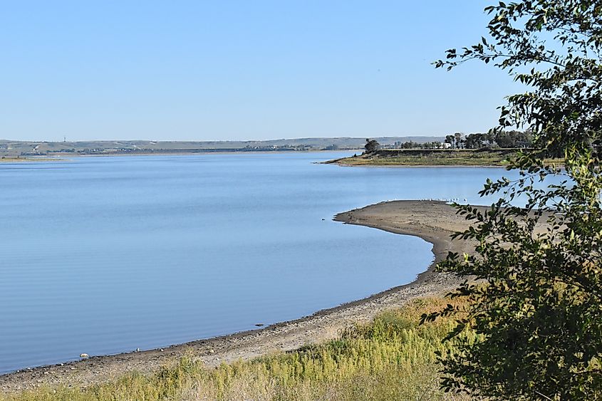 The shores of Lake Sakakawea, North Dakota.