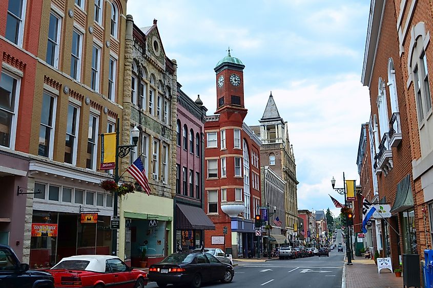 Historic downtown of Staunton, Virginia. 