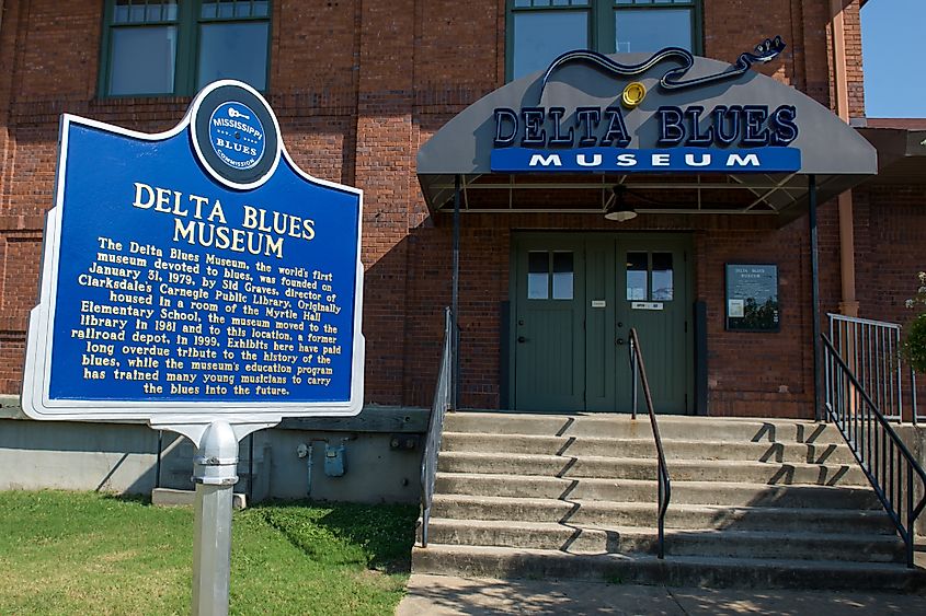 An exterior view of the Delta Blues Museum in Clarksdale.