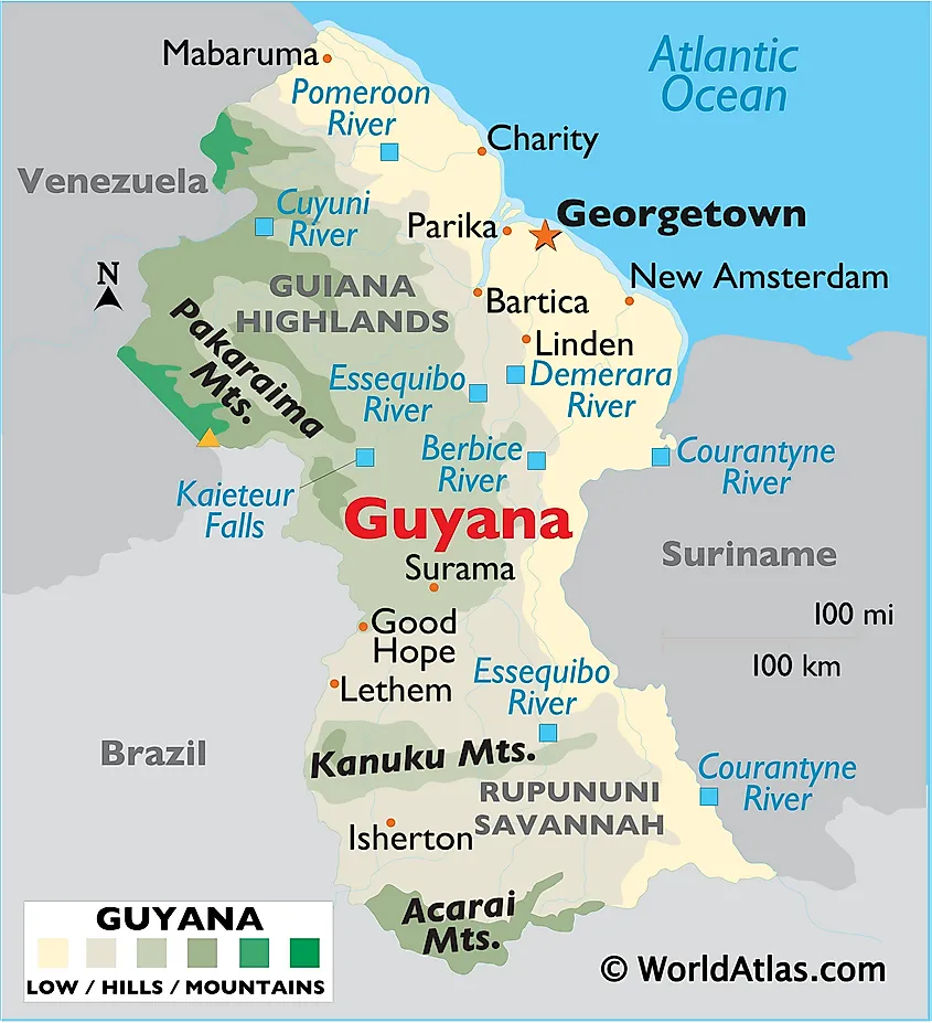 Guyana Regions Map