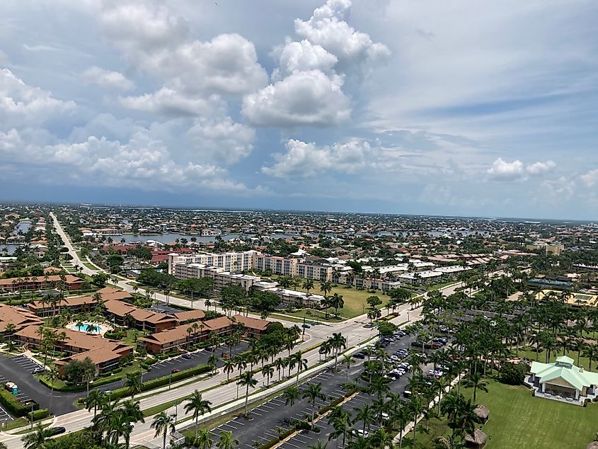 Aerial view of Marco Island looking south in October.